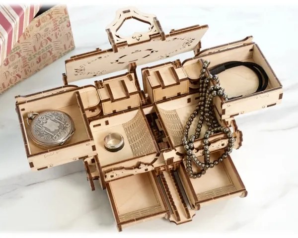 Ugears - 3D drevenené mechanické puzzle Starožitná šperkovnica