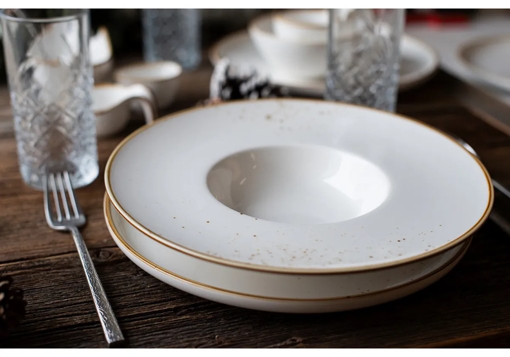 Mäser Gourmet tanier Pintar Biele hnedé bodky 26cm