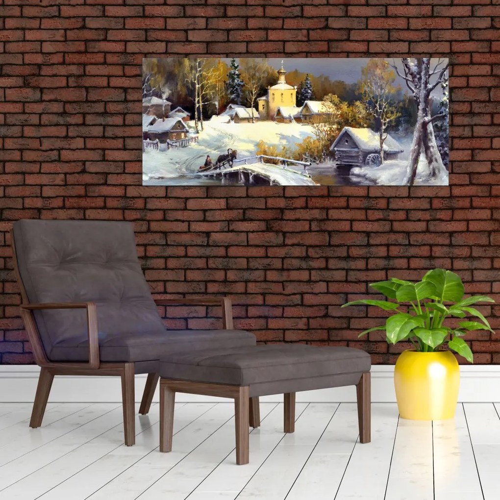 Obraz - Zimné mestečko (120x50 cm)