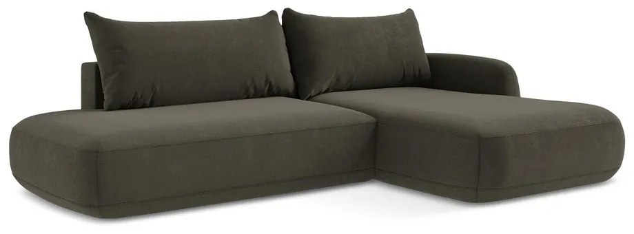 Hnedá rozkladacia rohová pohovka (pravý roh/s leňoškou) Hale – Makamii