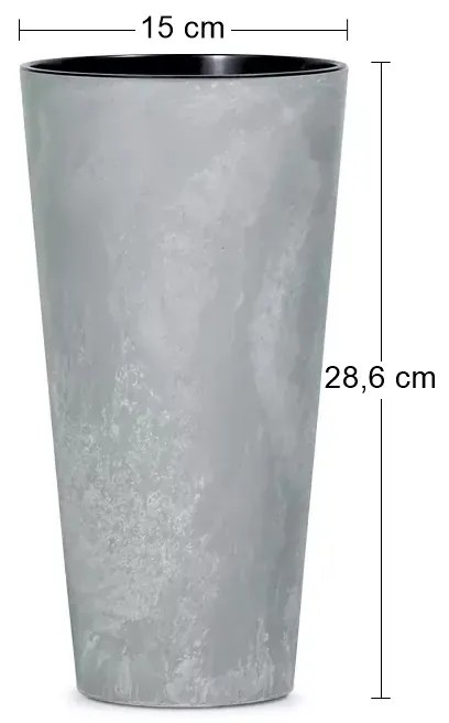 Plastový kvetináč DTUS150E 15 cm - sivý betón