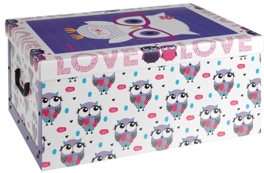 Úložný box Sovičky, fialová