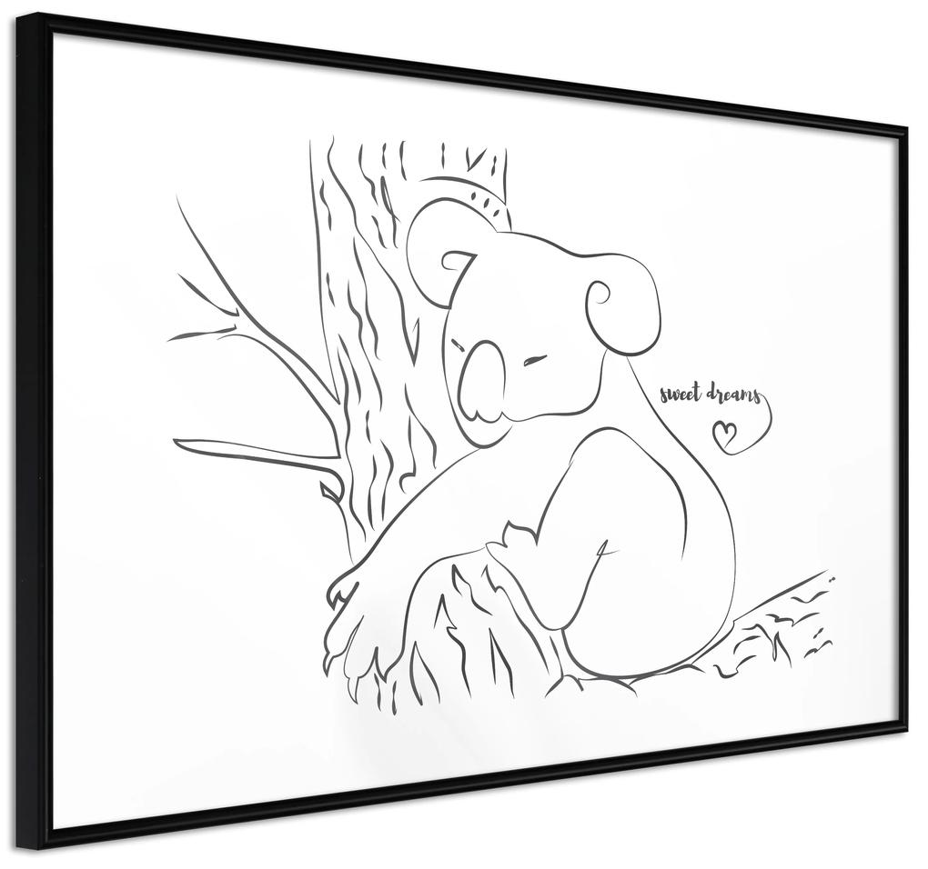 Artgeist Plagát - Sleepy Koala [Poster] Veľkosť: 30x20, Verzia: Zlatý rám