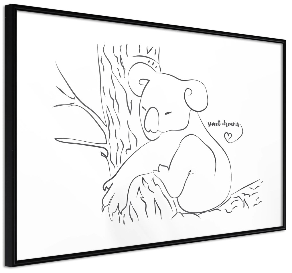 Artgeist Plagát - Sleepy Koala [Poster] Veľkosť: 90x60, Verzia: Čierny rám