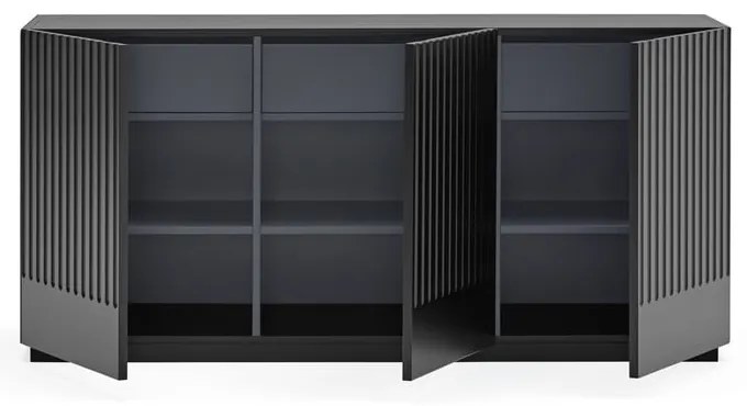 Čierny príborník Teulat Doric, šírka 150 cm