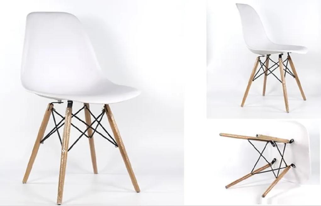 TRENDIE Jedálenská stolička BASIC biela - škandinávsky štýl