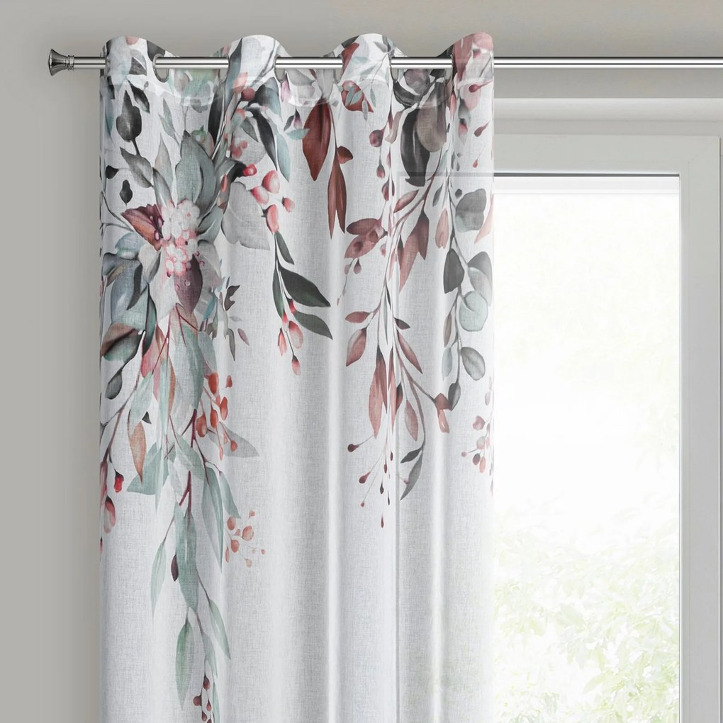 ZÁVES NA KRÚŽKOCH MEG, SADA 2KS 140X260 CM KVETY