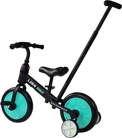 LEAN Trike Pedálový krosový bicykel 3v1 čierny a mätový