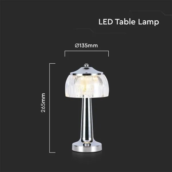 LED Stmievateľná stolná lampa LED/1W/5V 3000-6000K 1800 mAh chróm