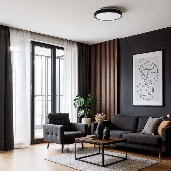 LED stropné svietidlo LIBRA LED/15W/230V 4000K priemer 29 cm čierna