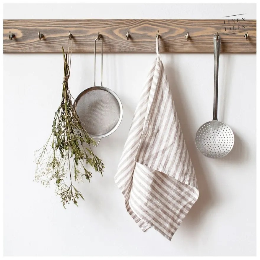 Ľanová utierka 45x65 cm Natural White Stripes – Linen Tales
