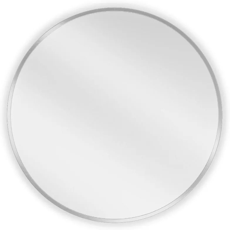 Mexen Loft, okrúhle kúpeľňové zrkadlo 60 cm, farba rámu brúsená oceľ, 9850-060-060-000-10