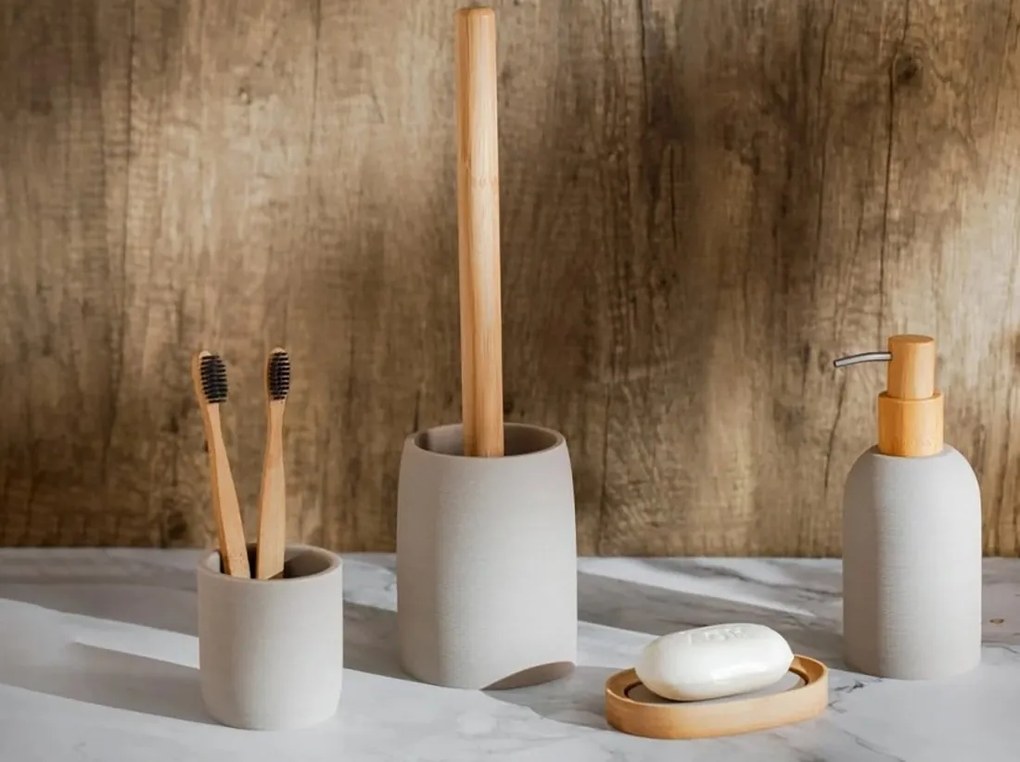 Sapho Sapho, RIKO mydelnička na postavenie, béžová/bambus, 8577