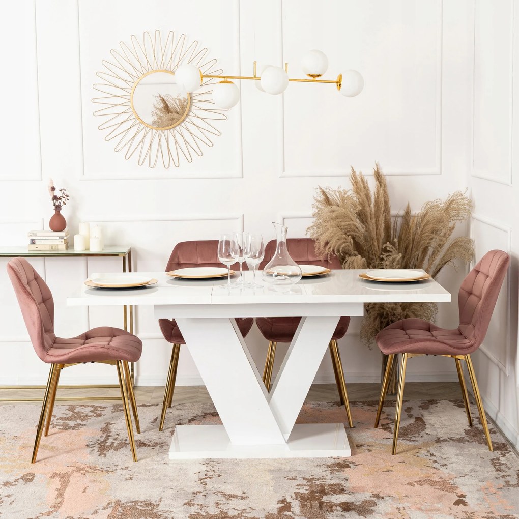 ROZKLADACÍ KUCHYNSKÝ STÔL BIELY 120-160 cm