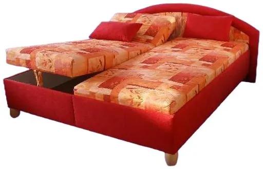 Polohovacie manželská posteľ Bára, 200x180, oranžová/červěná - matrace A (vzor č.206/8)