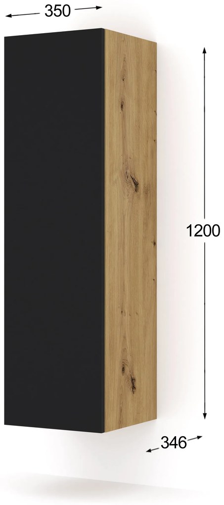 Skrinka Dual 120 (dub artisan + čierna). Akcia -20%. Vlastná spoľahlivá doprava až k Vám domov. 1124859