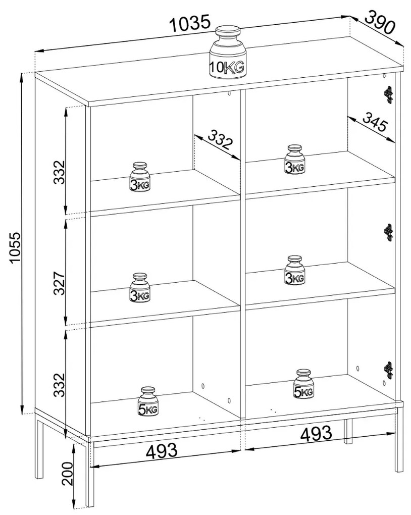 NÍZKA VITRÍNA ALESSIO 104 cm KAŠMÍR LED