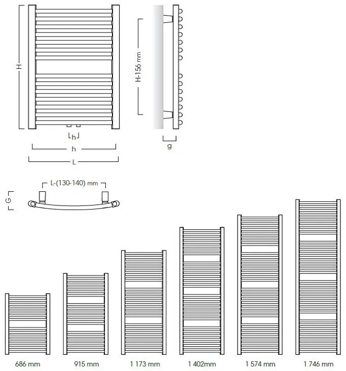 radiátor OMEGA R 400 x 686 mm, C35 white silk RADOME407035 - INSTAL-PROJEKT