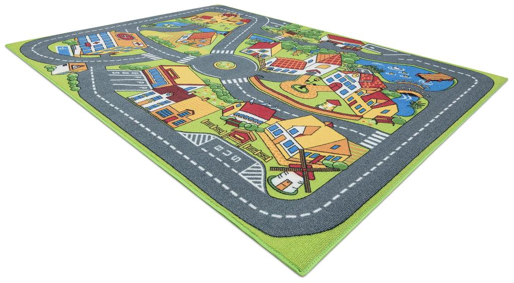 Protišmykový detský koberec REBEL ROADS 90 Malomesto, sivý