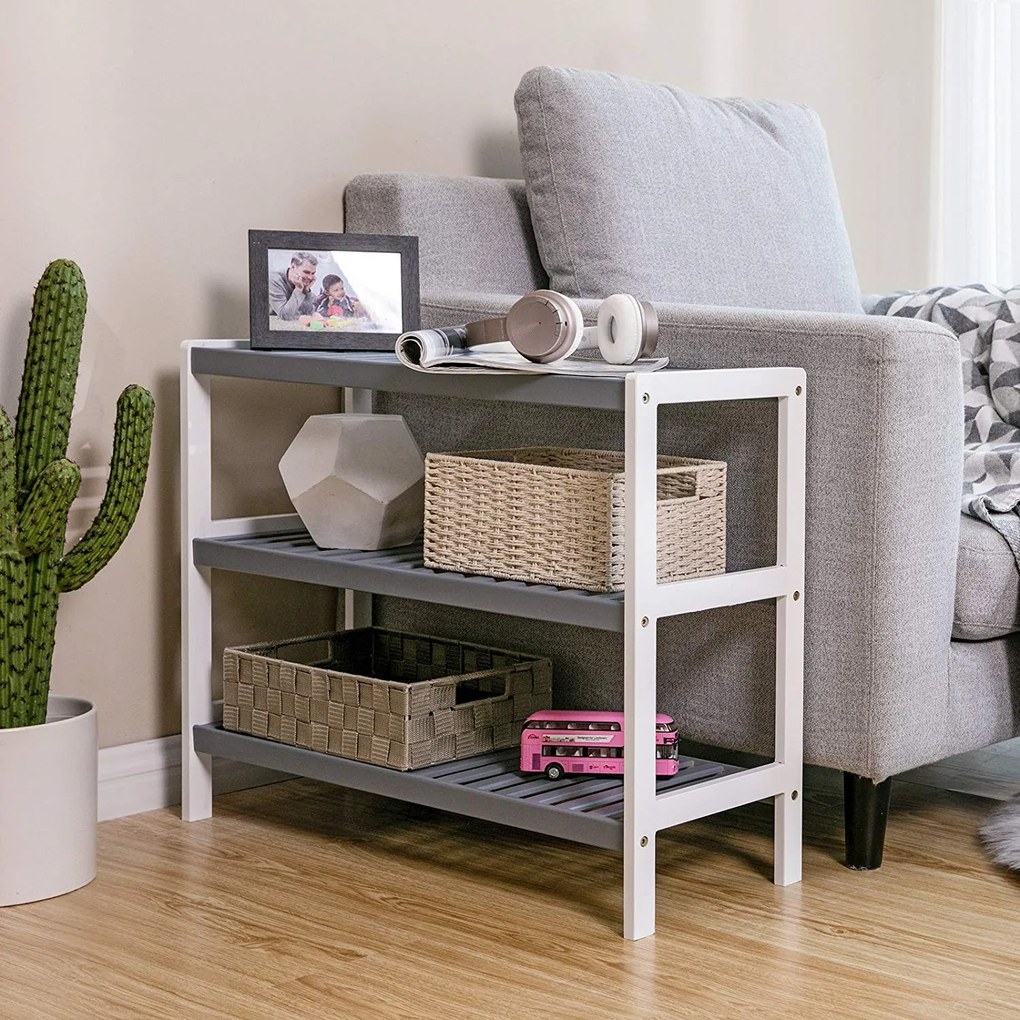 Praktický regál SKU Brycen šedo-biely