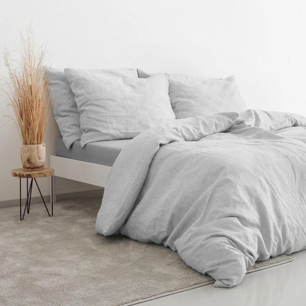 Goldea posteľné obliečky z ľanovej zmesi - sivé 240 x 220 a 2ks 70 x 90 cm