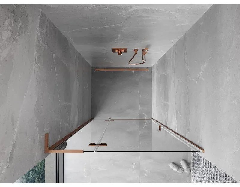 Mexen Mist-H L, 1-krídlové sprchové dvere ľavé 105 cm, číre sklo, medený matný profil, 8A5L-105-000-65-00-L