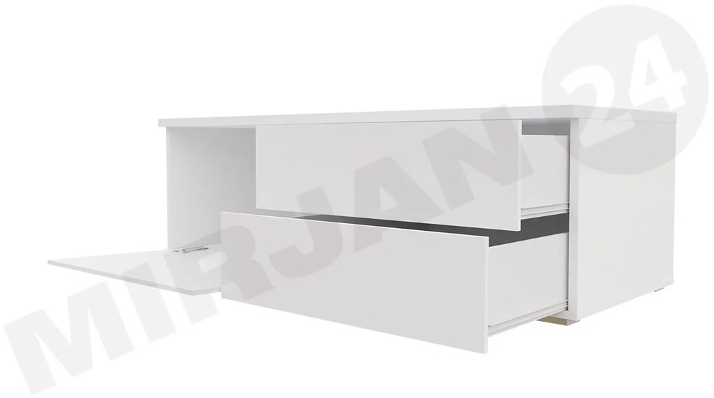 TV stolík Cleo XI Double, Farby: biela / šedý lesk