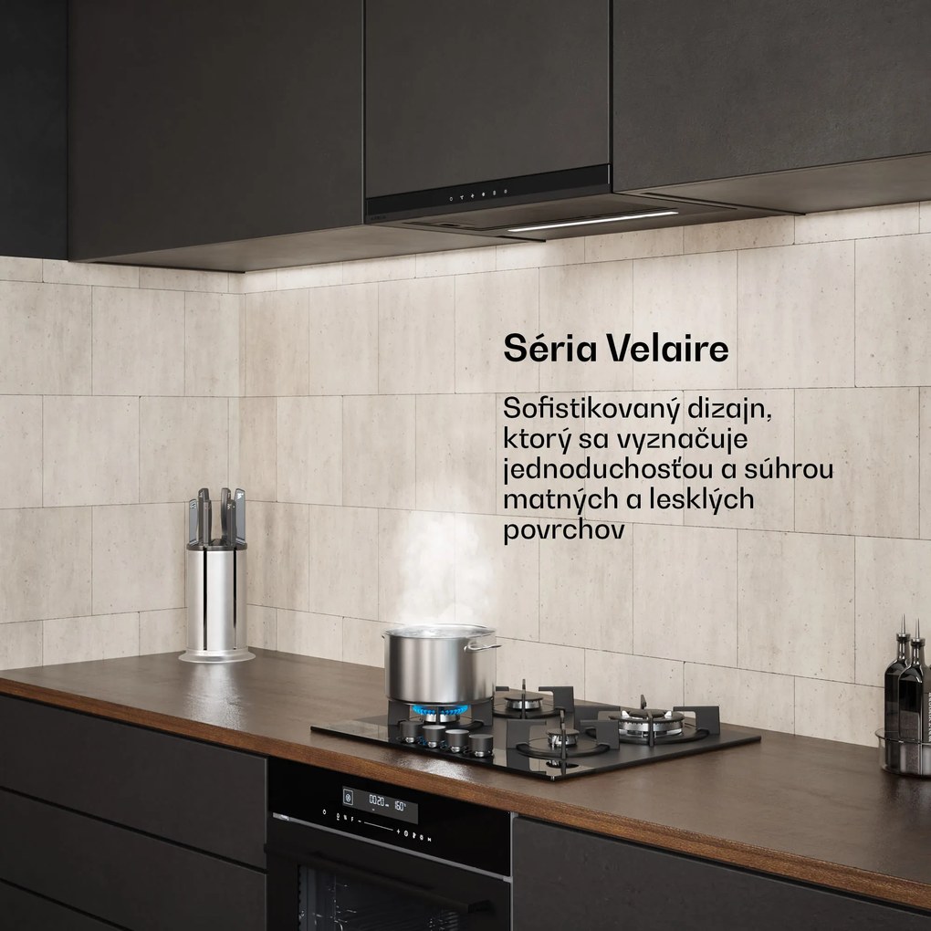 Klarstein Velaire výsuvný digestor 60 cm, Elegantný, minimalistický, výkonný, EEC A++, 896 m³/h