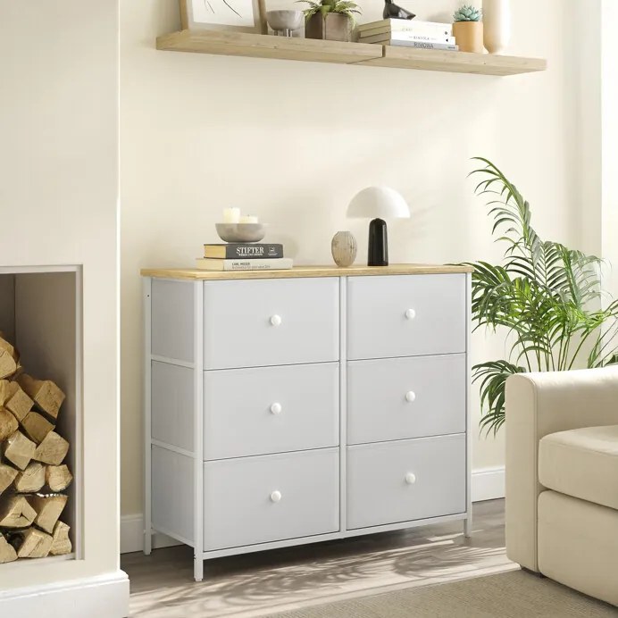 Autronic BONTEC Komoda 80x30x71cm, kov, šedá, AUK-E1032 GREY Farba: Biela