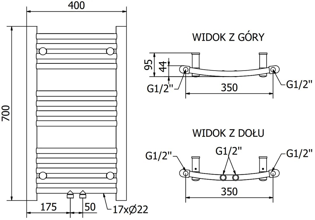 Mexen Ares, elektrické vykurovacie teleso 700 x 400 mm, 300 W, čierna, W102-0700-400-2300-70