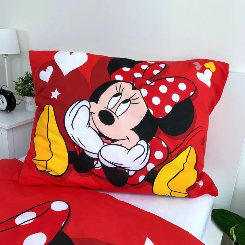 JERRY FABRICS Obliečky Minnie Red heart Bavlna, 140/200, 70/90 cm