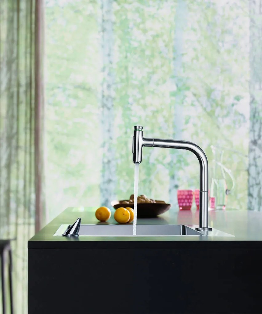 Hansgrohe M71, drezová batéria M7120-H200 s výsuvnou spŕškou, 2-otvorová inštalácia, sBOX, chrómová, HAN-73818000