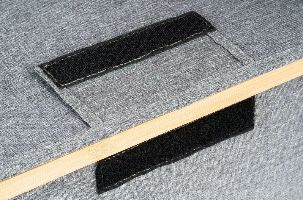 Úložný box G21 40 x 30 x 15 cm, bambusový s vekom, sivý