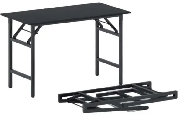 Konferenčný stôl FAST READY s čiernou podnožou 1200 x 600 x 750 mm, grafit
