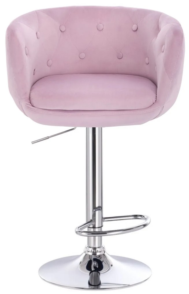 LuxuryForm DESIGN Barová stolička MONTANA VELUR na striebornom tanieri - levanduľa