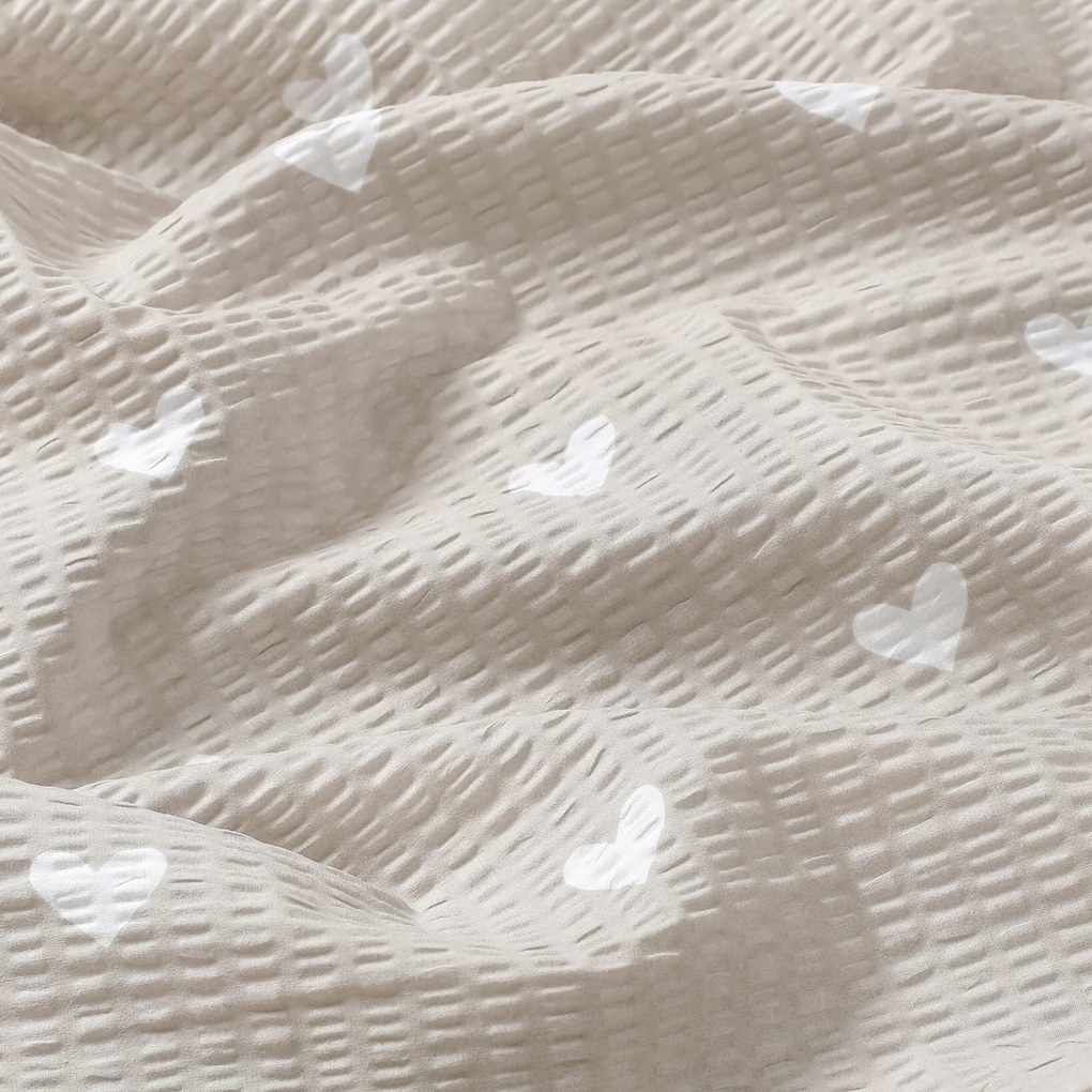 Goldea bavlnený krep - srdiečka na latte 160 cm