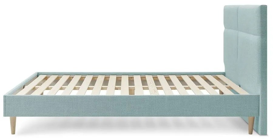 Tyrkysovomodrá dvojlôžková posteľ Bobochic Paris Elyna Light, 180 x 200 cm