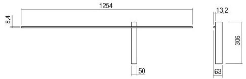 Redo 01-2201 - LED nástenné svietidlo TANGENT LED/14W/230V 3000K čierna