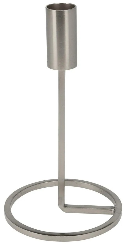 Kovový svietnik Freya, 10,5x19 cm, strieborná