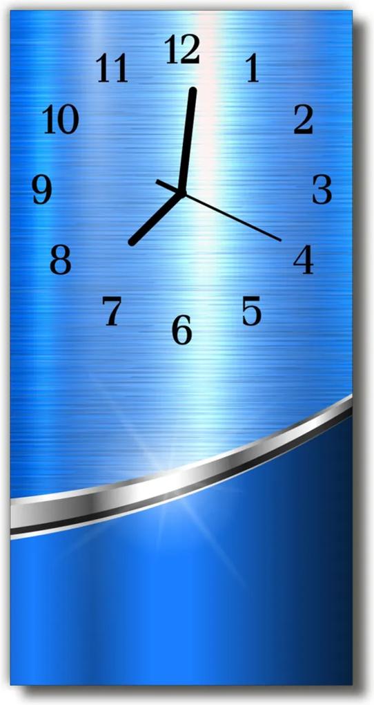 Sklenené hodiny vertikálne  Umelecký vzor modrý