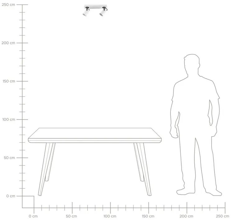 2-bodové kovové stropné svietidlo biele KLIP Beliani