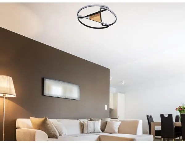 LED Stmievateľné stropné svietidlo LED/75W/230V 3000-6500K hnedá/čierna + DO