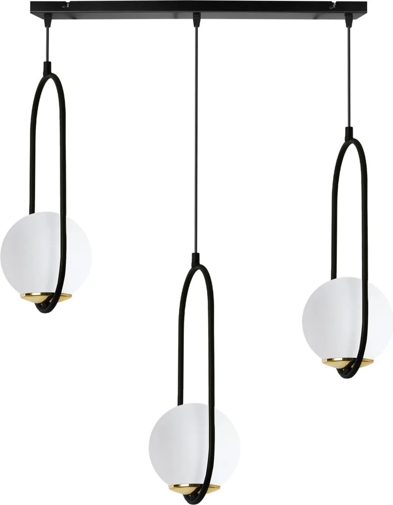 Závesné svietidlo Florence, 3x biele sklenené tienidlo, b/g, UI