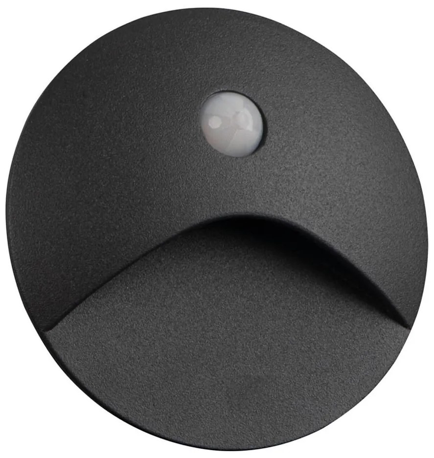 Kanlux 39125 - LED schodové svietidlo so senzorom EXIN 2,5W/230V 3000K IP65 antracitové, okrúhle