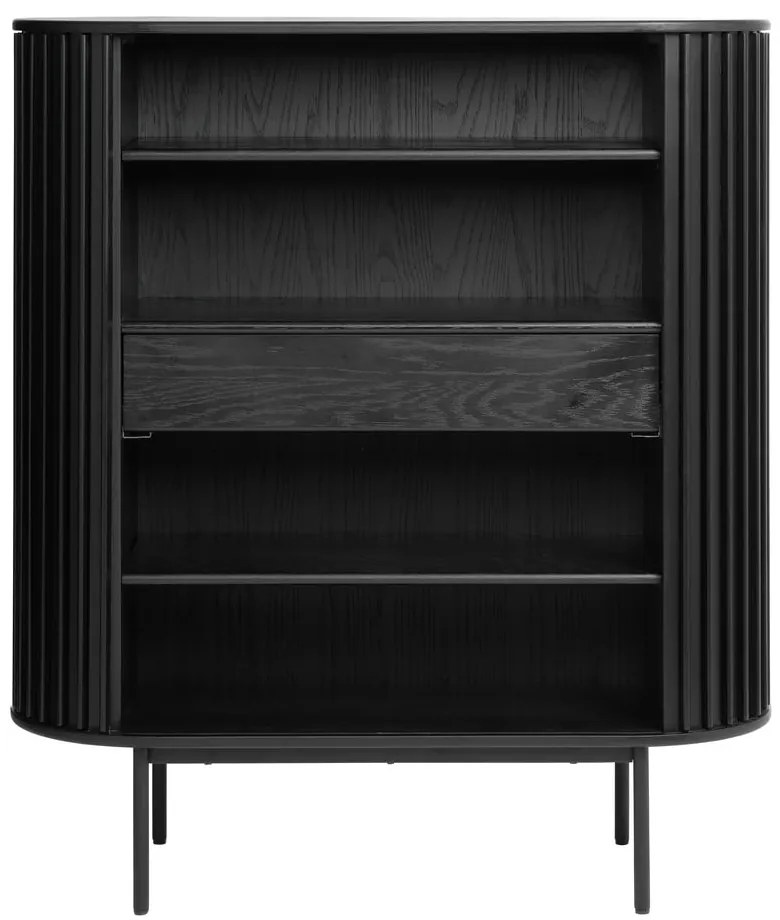 Čierna skrinka v dekore duba 125x110 cm Siena – Unique Furniture