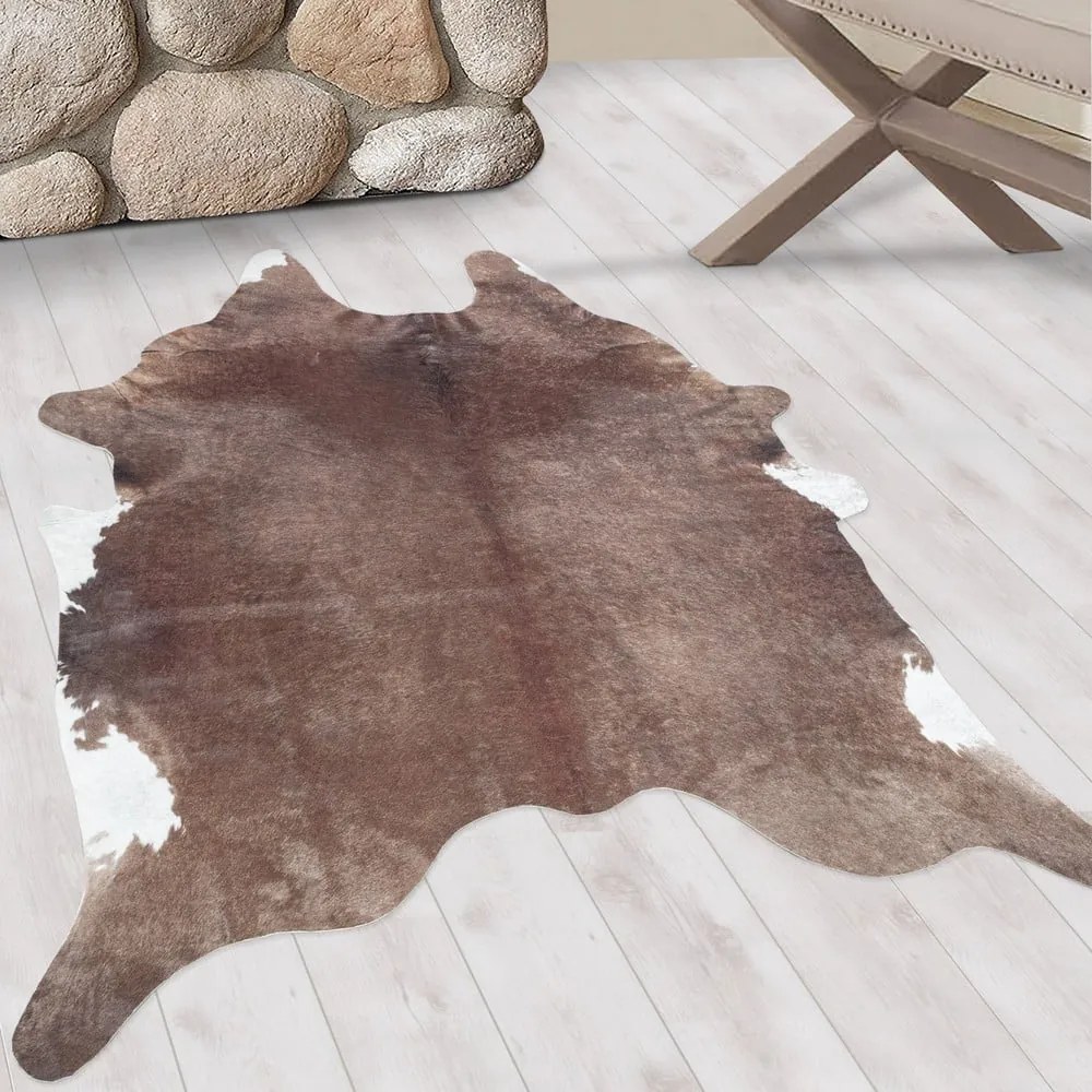 Hnedá syntetická koža 100x135 cm Etosha – Ayyildiz Carpets