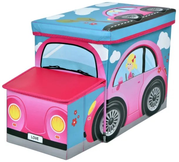 Taburetka v tvare autíčka ružová