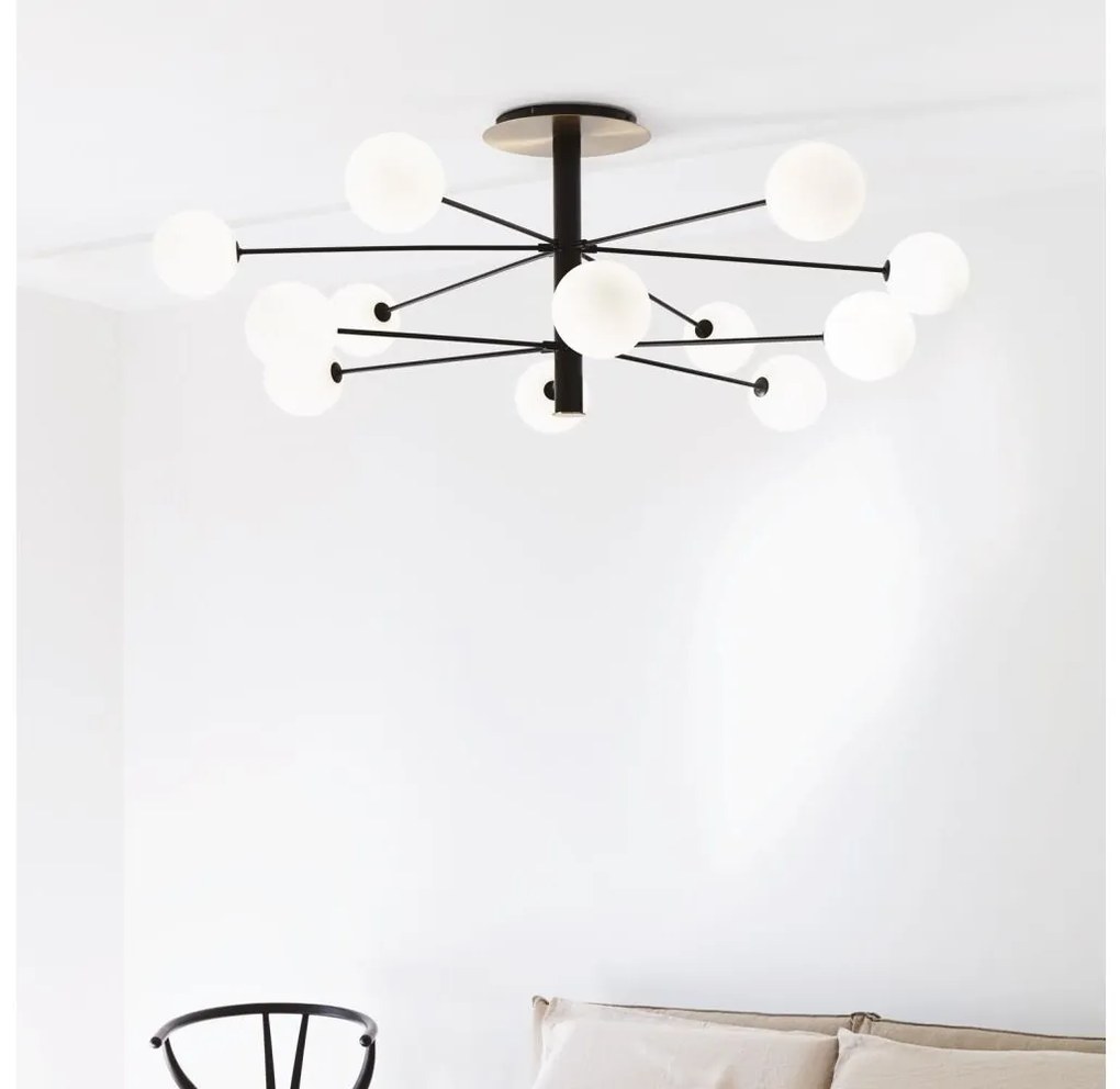 Ideal Lux - LED Luster na tyči COSMOPOLITAN 12xG9/3W/230V pr. 145 cm čierna