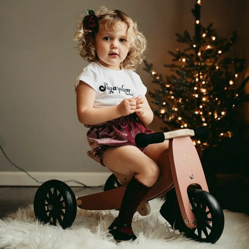 Drevené balančné odrážadlo Tiny Tot 2v1 koralová