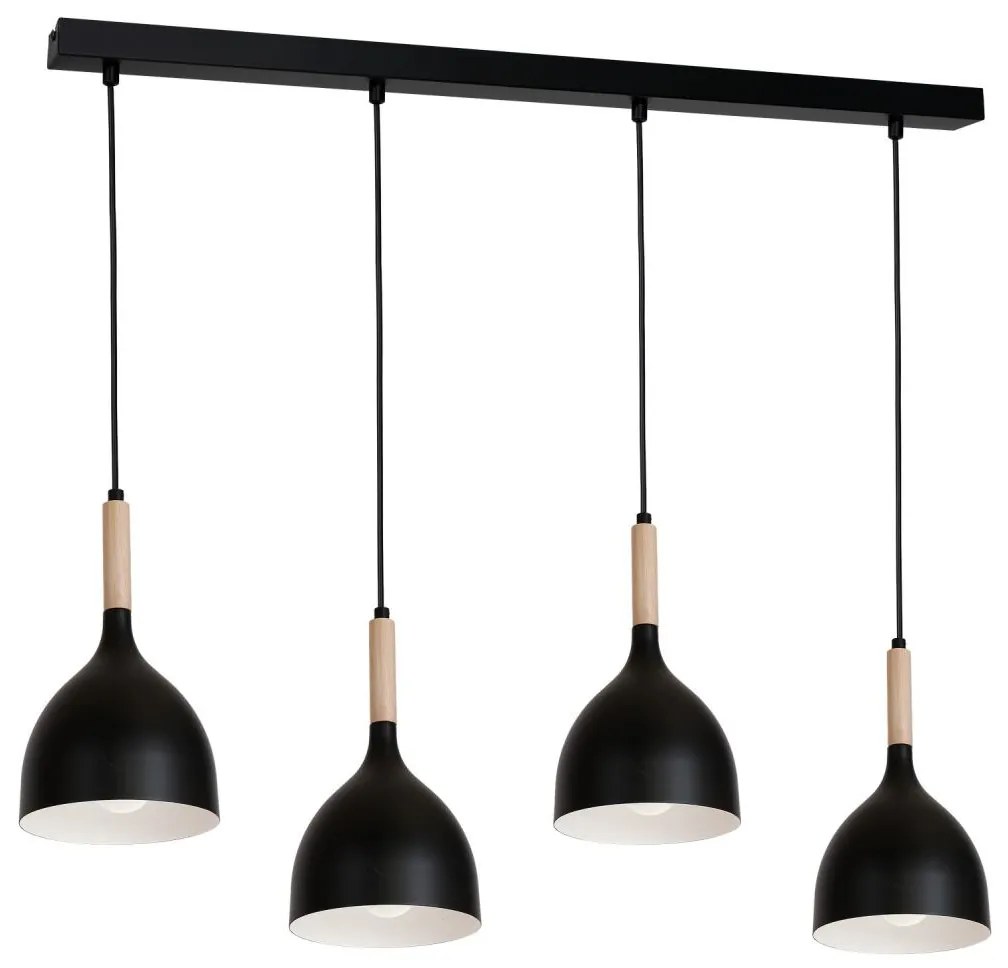 Luster na lanku NOAK WOOD 4xE27/60W/230V